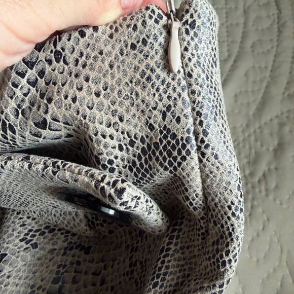 Zara Snake-Print Wrap Mini Skirt - Beige & Black - Picture 8 of 9